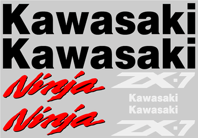 Kawasaki ZX-7R Decal Set 1992 Model