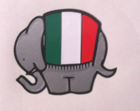 Ducati Duke Elephant with Italian Flag