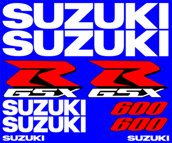 Suzuki 600 GSXR 2002 Decal Set
