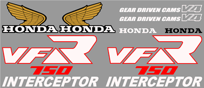 Honda VFR 750 1986 Model Decal Set