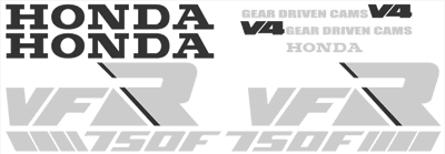 Honda VFR 750 Decal Set 1987 Model