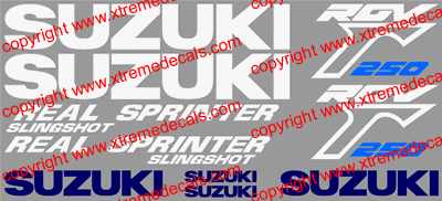 Suzuki RGV 250 Decal Set 1988 Style