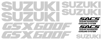 Suzuki GSX 600F Full Decal Set 1989 Model