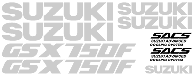 Suzuki GSX 750F Full Decal Set 1989 Model