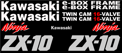 Kawasaki ZX-10 Full decal set 1990 Style