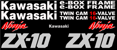 Kawasaki ZX-10 Full decal set 1989 Style