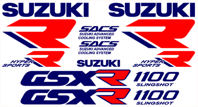 Suzuki GSXR 1100 Slingshot Decal Set Style B.