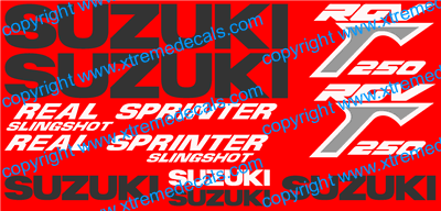 Suzuki RGV 250 Decal Set 1990 Style