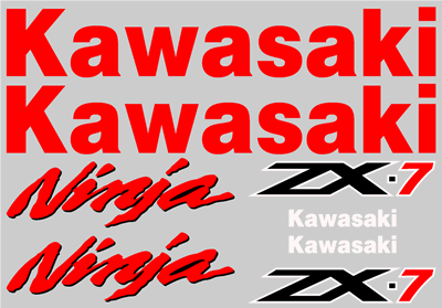 Kawasaki ZX-7R Decal Set 1993 Model