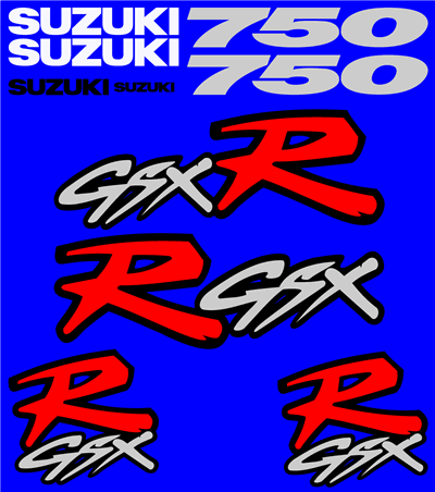 Suzuki GSXR 750 Decal Set 1995 Model