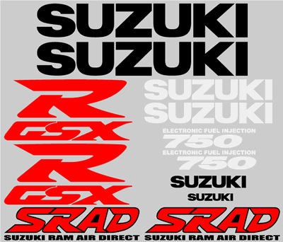 Suzuki GSXR 750 Decal Set 1998 Style