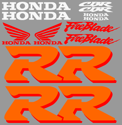 Honda Fireblade 1999  Model Red White Orange Full Decal Set