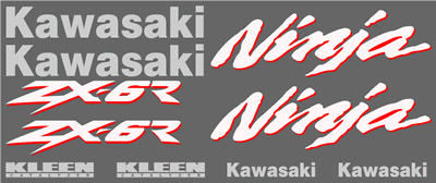 Kawasaki ZX-6R Ninja Decal Set 2000 Style