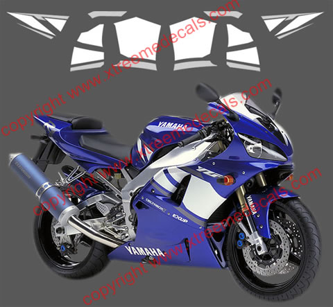 Yamaha R1 Graphics set for 2001 blue bike