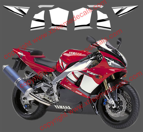 Yamaha YZF-R1 Graphics set for 2001 red bike