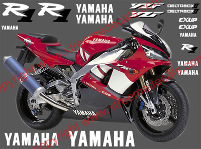 Yamaha R1 2001 Red Bike Model Decal set
