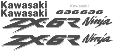 Kawasaki ZX-6R Decal Set 2003 Style B