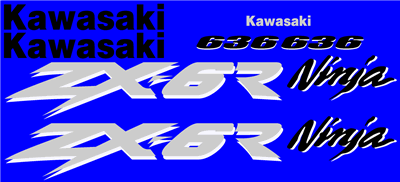 Kawasaki ZX-6R Decal Set 2003 Style D