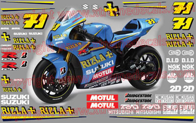 Suzuki Race Decal Set GSV-R Rizla 2006 Style