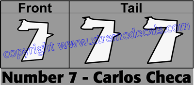 Checa Race Number Set with 3 decals
