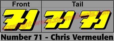 Vermeulen Race Number Set 3 decals