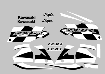 Kawasaki ZX6R Decal and graphics 2002