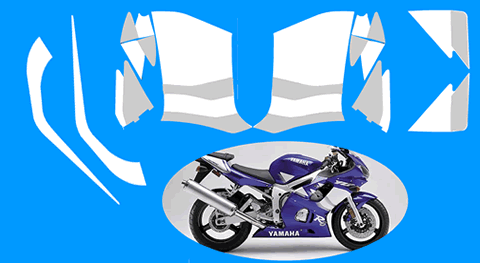 Yamaha YZF-R6 Graphics set for 2000 blue bike