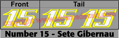 Gibernau Race Number Set 3 decals