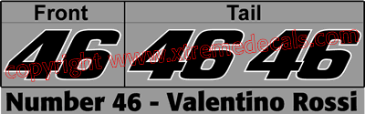 Rossi Race Number Set 3 decals No46