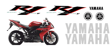 Yamaha R1 2004 Decals Red bike both sides