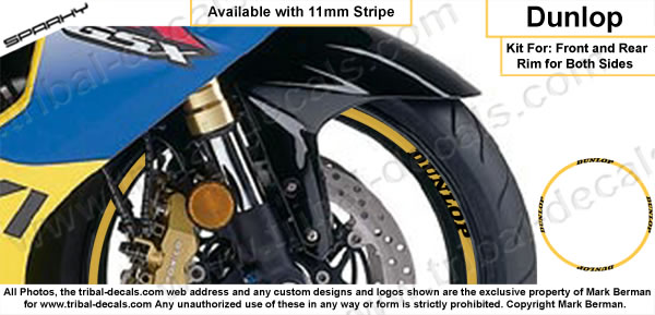 Wheel Rim Decal Kit Dunlop
