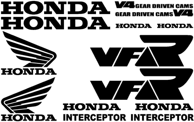 Honda VFR Interceptor 14 decal set