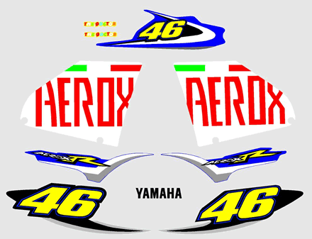 Yamaha Aerox Valentino Rossi Decals and Graphics set
